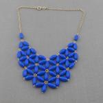 Handmade Blue Fan Bubble Necklace,bib Statement..