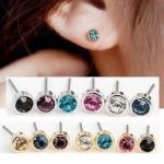 Shining More Color Small Crystal Earrings