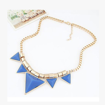 Fluorescent color triangle necklace