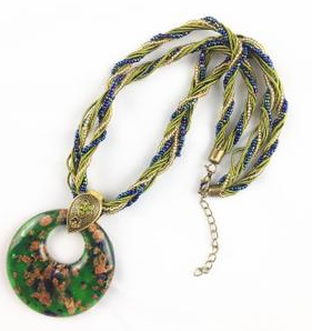 Big Exaggerated Nation Wind Restoring Ancient Ways Coloured Glaze Necklace