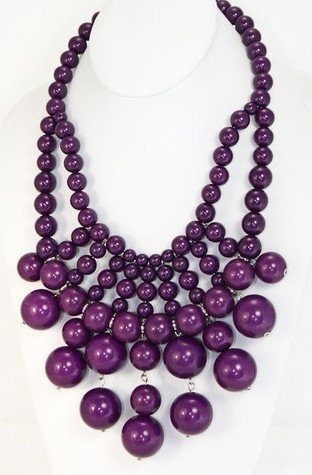 Acrylic Beads Links Necklace Bubblegum Bauble Bib Necklace