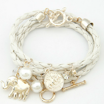 Many elements like small hang weave multilayer bracelet